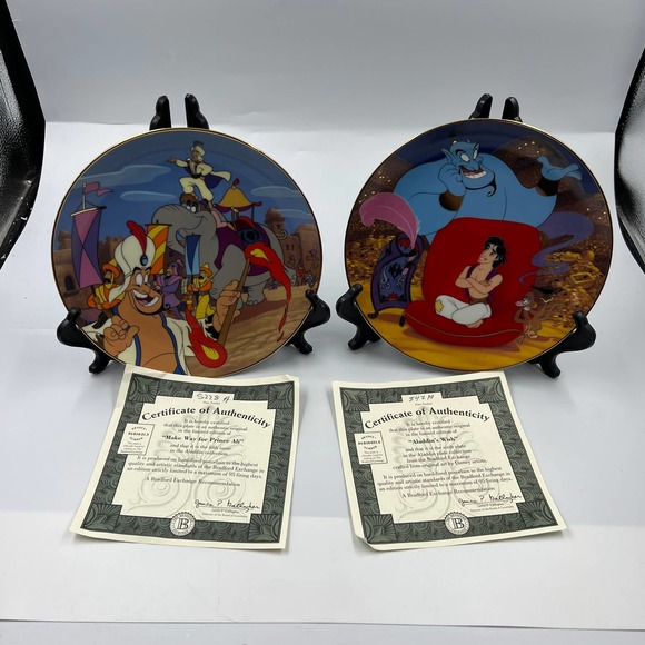 Bradford Exchange Disney Aladdin Collector Plates 5 6 7 8 Jasmine Genie Vintage - Picture 4 of 9